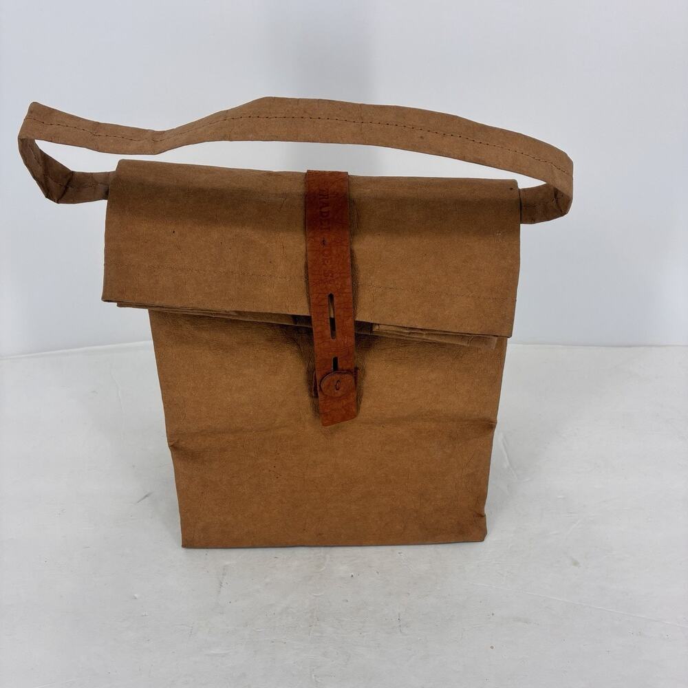 Trader Joe's Washable Paper Lunch Bag Reusable Brown Kraft Insulated Style